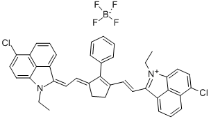 CAS#: 100012-45-1, 6-Chloro-2-[2-(3-[(6-chloro-1-ethylbenz[c,d,]indole-2[1H]-ylidene)ethylidene]-2-phenyl-1-cyclopenten-1-yl)ethenyl]-1-ethylbenz[c,d]indolium tetrafluoroborate