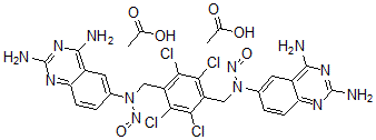 CAS#: 100036-74-6, N6,N6'-[(2,3,5,6-tetrachloro-1,4-phenylene)bis(methylene)]bis[N6-nitroso-2,4,6-Quinazolinetriamine] diacetate
