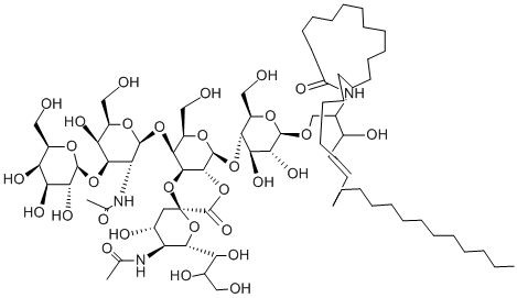 CAS#: 100345-64-0, N-[(E,2S,3S)-1-[(2R,3R,4R,5S,6R)-5-[(2S,4'R,4aR,5S,5'S,7R,8S,8aS)-5'-Acetamido-8-[(2S,3R,4R,5R,6R)-3-Acetamido-5-Hydroxy-6-(Hydroxymethyl)-4-[(2R,3R,4S,5R,6R)-3,4,5-Trihydroxy-6-(Hydroxymethyl)Oxan-2-Yl]Oxyoxan-2-Yl]Oxy-4'-Hydroxy-7-(Hydroxymethyl)-3-Oxo-6'-[(1S,2S)-1,2,3-Trihydroxypropyl]Spiro[5,7,8,8alpha-Tetrahydro-4aH-Pyrano[3,4-e][1,4]Dioxine-2,2'-Oxane]-5-Yl]Oxy-3,4-Dihydroxy-6-(Hydroxymethyl)Oxan-2-Yl]Oxy-3-Hydroxyoctadec-4-En-2-Yl]Octadecanamide