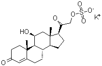 CAS 登录号：100775-23-3， (11beta)-11-羟基-3,20-二氧代孕甾-4-烯-21-基硫酸酯钾盐