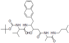 CAS#: 100994-43-2, Boc-Valyl-(3-Hydroxy-4-Amino-5-(2-Naphthyl)Pentanoyl)-Alanylisoamylamide