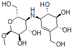 CAS 登录号：101144-24-5， (1S,2S,3R,6R)-6-[[(2S,3S,4S,5R,6S)-4,5-二羟基-2-(羟基甲基)-6-甲氧基-四氢吡喃-3-基]氨基]-4-(羟基甲基)环己-4-烯-1,2,3-三醇