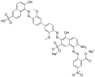 CAS#: 101200-51-5, Disodium (3E)-7-amino-8-(2-carboxy-4-nitro-phenyl)diazenyl-3-[[2-methoxy-4-[3-methoxy-4-[(2Z)-2-(2-oxo-6-sulfonato-naphthalen-1-ylidene)hydrazinyl]phenyl]phenyl]hydrazinylidene]-4-oxo-naphthalene-2-sulfonate