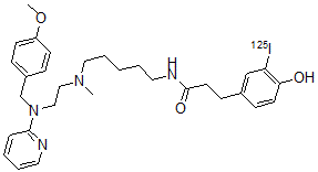 CAS 登录号：101395-33-9， 4-羟基-3-(碘-125I)-N-(5-((2-(((4-甲氧基苯基)甲基)-2-吡啶基氨基)乙基)甲基氨基)戊基)-苯丙酰胺