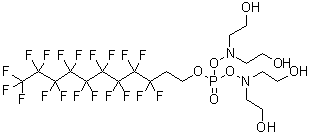 CAS 登录号：101896-21-3， 3,7-二(2-羟基乙基)-5-[(3,3,4,4,5,5,6,6,7,7,8,8,9,9,10,10,11,11,11-壬十氟十一烷基)氧基]-4,6-二氧杂-3,7-二氮杂-5-磷杂壬烷-1,9-二醇5-氧化物