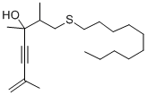 CAS 登录号：102244-23-5， 1-(癸基硫代)-2,3,6-三甲基-6-庚烯-4-炔-3-醇
