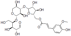 CAS#: 102339-98-0, [(2S,3R,4R)-5-[(2S,3R,4S,5R)-3,5-Dihydroxy-2-[(2R,3R,4R)-1,3,4-Trihydroxy-5-Oxopentan-2-Yl]Oxyoxan-4-Yl]Oxy-3,4-Dihydroxyoxolan-2-Yl]Methyl (E)-3-(4-Hydroxy-3-Methoxyphenyl)Prop-2-Enoate