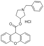 CAS 登录号：102584-98-5， 1-苄基-1-吡咯烷-3-基氧杂蒽-9-羧酸酯盐酸盐