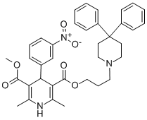 CAS#: 102993-22-6, O3-[3-[4,4-Di(Phenyl)Piperidin-1-Yl]Propyl] O5-Methyl 2,6-Dimethyl-4-(3-Nitrophenyl)-1,4-Dihydropyridine-3,5-Dicarboxylate