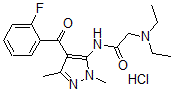CAS#: 103068-82-2, 2-Diethylamino-N-[4-(2-Fluorobenzoyl)-2,5-Dimethylpyrazol-3-Yl]Acetamide Hydrochloride