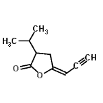 CAS 登录号：103437-65-6， (5E)-3-异丙基-5-(2-丙炔-1-亚基)二氢-2(3H)-呋喃酮