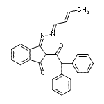 CAS 登录号：103480-19-9， (3E)-3-[(2E)-(2E)-2-丁烯-1-亚基亚肼基]-2-(二苯基乙酰基)-1-茚满酮