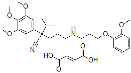 CAS#: 103545-91-1, 2-Isopropyl-5-(3-(2-methoxyphenoxy)propylamino)-2-(3,4,5-trimethoxyphenyl)valeronitrile fumarate