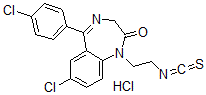 CAS 登录号：103625-22-5， 7-氯-5-(4-氯苯基)-1-(2-异硫氰酸基乙基)-3H-1,4-苯并二氮杂卓-2-酮盐酸盐