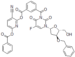 CAS#: 103767-48-2, 3-(3-(6-Benzoyloxy-3-cyano-2-pyridyloxycarbonyl)benzoyl)-3'-O-benzyl-2'-deoxy-5-fluorouridine