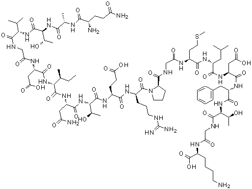 CAS#: 104360-70-5, L-Glutaminyl-L-Alanyl-L-Allothreonyl-L-Valylglycyl-L-alpha-Aspartyl-D-Alloisoleucyl-L-Asparaginyl-L-Threonyl-L-alpha-Glutamyl-D-Arginyl-D-Prolylglycyl-L-Methionyl-D-Leucyl-L-alpha-Aspartyl-L-Phenylala Nyl-L-Allothreonylglycyl-L-Lysine