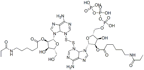 CAS 登录号：104693-48-3， 3,3'-二硫代二(2'-O-6-(丙酰基氨基)己酰)腺苷5'-三磷酸酯