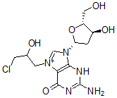 CAS#: 104783-29-1, 2-Amino-7-(3-Chloro-2-Hydroxypropyl)-9-[(2R,4S,5R)-4-Hydroxy-5-(Hydroxymethyl)Oxolan-2-Yl]-3H-Purin-9-Ium-6-One