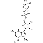 CAS 登录号：104809-18-9， 钠2-氨基-9-{5-O-[羟基({羟基[(羟基膦酸)氧基]磷酰}氧基)磷酰]-beta-D-呋喃核糖基}-7-甲基-6,7-二氢-3H-嘌呤-9-鎓-6-醇
