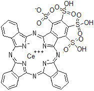CAS 登录号：105155-92-8， 29H,31H-酞菁-1,2,3,4-四磺酸,铈(3+)盐(1:1)