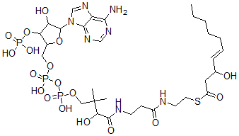 CAS 登录号：105181-63-3， S-[2-[3-[[4-[[[5-(6-氨基嘌呤-9-基)-4-羟基-3-膦酰氧基四氢呋喃-2-基]甲氧基-羟基磷酰]氧基-羟基磷酰]氧基-2-羟基-3,3-二甲基丁酰基]氨基]丙酰氨基]乙基](E)-3-羟基癸-4-烯硫代酸