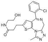 CAS 登录号：105219-71-4， 4-(2-氯苯基)-N-(2-羟基乙基)-9-甲基-6H-噻吩并(3,2-f)(1,2,4)三唑并(4,3-a)(1,4)二氮杂卓-2-丙酰胺