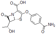 CAS 登录号：105275-74-9， (5R,6S)-3-(4-氨基甲酰苯氧基)-6-(1-羟基乙基)-7-氧代-4-硫杂-1-氮杂双环[3.2.0]庚-2-烯-2-羧酸