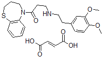 CAS#: 105394-80-7, 5-(3-((2-(3,4-Dimethoxyphenyl)ethyl)amino)-1-oxopropyl)-2,3,4,5-tetrahydro-1,5-Benzothiazepine (E)-2-butenedioate (1:1)