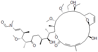 CAS 登录号：105694-32-4， N-[(E,3R,4R,5R,9S,10S,11S)-10-羟基-11-[(1S,3S,4R,5S,7R,8S,9R,12E,14E,17S,19R)-17-羟基-4-(羟基甲基)-3,5,7-三甲氧基-8,14-二甲基-11-氧代-10,23-二氧杂双环[17.3.1]二十三碳-12,14,20-三烯-9-基]-4-甲氧基-3,5,9-三甲基-6-氧代十二碳-1-烯基]-N-甲基甲酰胺