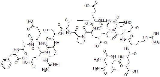 CAS#: 105931-25-7, L-Asparaginyl-L-Leucyl-L-alpha-Glutamyl-L-Arginyl-L-alpha-Glutamyl-L-Cysteinyl-L-Leucyl-L-alpha-Glutamyl-L-alpha-Glutamyl-L-Prolyl-L-Cysteinyl-L-Seryl-L-Arginyl-L-alpha-Glutamyl-L-alpha-Glutamyl-L-Alanyl-L-Phenylalanine Cyclic(6-11)-Disulfide