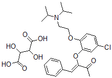 CAS 登录号：106064-12-4， (Z)-3-(5-氯-2-(2-(二异丙基氨基)乙氧基)苯氧基)-4-苯基-3-丁烯-2-酮酒石酸盐水合物