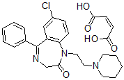 CAS#: 1061-20-7, 7-Chloro-1,3-dihydro-5-phenyl-1-(2-piperidinoethyl)-2H-1,4-benzodiazepin-2-one maleate