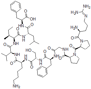 CAS#: 106128-91-0, (2S)-2-[[(2S)-2-[[(2S,3S)-2-[[(2S)-2-[[(2S)-6-Amino-2-[[(2S)-2-[[(2S)-2-[[2-[[(2S)-1-[(2S)-1-[(2S)-2-Amino-5-(Diaminomethylideneamino)Pentanoyl]Pyrrolidine-2-Carbonyl]Pyrrolidine-2-Carbonyl]Amino]Acetyl]Amino]-3-Phenylpropanoyl]Amino]-3-Hydroxypropanoyl]Amino]Hexanoyl]Amino]-3-Methylbutanoyl]Amino]-3-Methylpentanoyl]Amino]-4-Methylpentanoyl]Amino]-3-Phenylpropanoic Acid