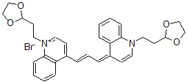 CAS 登录号：106789-30-4， 1-[2-(1,3-二氧戊环-2-基)乙基]-4-[(E,3E)-3-[1-[2-(1,3-二氧戊环-2-基)乙基]喹啉-4-亚基]丙-1-烯基]喹啉-1-鎓溴化物