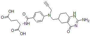 CAS 登录号：107174-40-3， (2S)-2-[[4-[(2-氨基-4-氧代-5,6,7,8-四氢-1H-喹唑啉-6-基)甲基-丙-2-炔基氨基]苯甲酰基]氨基]戊烷二酸