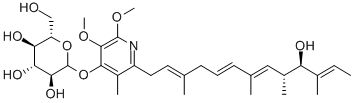 CAS#: 108073-61-6, 2-(Hydroxymethyl)-6-[2-[(2E,5E,7E,11E)-10-Hydroxy-3,7,9,11-Tetramethyltrideca-2,5,7,11-Tetraenyl]-5,6-Dimethoxy-3-Methylpyridin-4-Yl]Oxyoxane-3,4,5-Triol