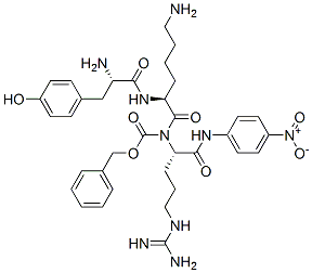 CAS 登录号：108318-36-1， 苯基甲基N-[(2S)-1-[[(2S)-6-氨基-1-[[(2S)-5-(二氨基亚甲基氨基)-2-[(4-硝基苯基)氨基]戊酰]氨基]-1-氧代己烷-2-基]氨基]-3-(4-羟基苯基)-1-氧代丙烷-2-基]氨基甲酸酯