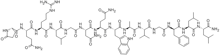 CAS 登录号：108437-88-3， 5-氧代-L-脯氨酰-L-谷氨酰胺酰-L-精氨酰-L-亮氨酰甘氨酰-L-天冬氨酰胺酰-L-谷氨酰胺酰-L-色氨酰-L-丙氨酰-L-缬氨酰甘氨酰-D-苯丙氨酰-L-亮氨酰-L-亮氨酰胺