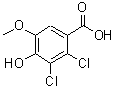 CAS 登录号：108544-97-4， 2,3-二氯-4-羟基-5-甲氧基苯甲酸