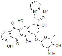 CAS#: 108936-91-0, 7-(4-Amino-5-Hydroxy-6-Methyloxan-2-Yl)Oxy-4,6,9,11-Tetrahydroxy-9-(2-Pyridin-1-Ium-1-Ylacetyl)-8,10-Dihydro-7H-Tetracene-5,12-Dione Bromide