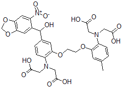 CAS#: 109232-36-2, 2-[[2-[2-[2-(Bis(Carboxymethyl)Amino)-5-[Hydroxy-(6-Nitro-1,3-Benzodioxol-5-Yl)Methyl]Phenoxy]Ethoxy]-4-Methylphenyl]-(Carboxymethyl)Amino]Acetic Acid