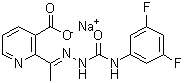 CAS 登录号：109293-98-3， 2-{(1E)-N-[(3,5-二氟苯基)氨基甲酰]乙烷亚肼基基}烟酸钠