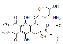 CAS#: 109485-64-5, 7-(4-Amino-5-Hydroxy-6-Methyloxan-2-Yl)Oxy-6,9,11-Trihydroxy-9-Pentanoyl-8,10-Dihydro-7H-Tetracene-5,12-Dione Hydrochloride
