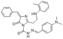 CAS#: 109901-84-0, (4E)-2-[2-[(4-Dimethylaminophenyl)Amino]Ethyl]-N-[(2-Methylphenyl)Methylideneamino]-5-Oxo-4-(Phenylmethylidene)Imidazole-1-Carbothioamide