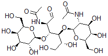 CAS#: 110101-22-9, N-[(2S,3R,4R,5R,6R)-2-[(2R,3S,4R,5R)-5-Acetamido-1,2-Dihydroxy-6-Oxo-4-[(2R,3R,4S,5R,6R)-3,4,5-Trihydroxy-6-(Hydroxymethyl)Oxan-2-Yl]Oxyhexan-3-Yl]Oxy-4,5-Dihydroxy-6-(Hydroxymethyl)Oxan-3-Yl]Acetamide