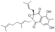CAS#: 110200-30-1, (1aS,7aR)-1a-[(2E)-3,7-dimethylocta-2,6-dienyl]-4,6-dihydroxy-5-methyl-7a-(3-methylbut-2-enyl)naphtho[2,3-b]oxirene-2,7-quinone