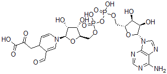 CAS 登录号：110241-41-3， 3-[1-[(2R,3R,4S,5R)-5-[[[[(2R,3S,4R,5R)-5-(6-氨基嘌呤-9-基)-3,4-二羟基四氢呋喃-2-基]甲氧基-羟基磷酰]氧基-羟基磷酰]氧基甲基]-3,4-二羟基四氢呋喃-2-基]-3-甲酰基-4H-吡啶-4-基]-2-氧代丙酸