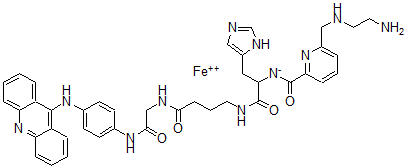 CAS 登录号：110340-32-4， N-[2-[[4-[[2-[[4-(吖啶-9-基氨基)苯基]氨基]-2-氧代-乙基]氨基]-4-氧代-丁基]氨基]-1-(3H-咪唑-4-基甲基)-2-氧代-乙基]-6-[(2-氨基乙基氨基)甲基]吡啶-2-甲亚氨酸亚铁