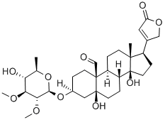 CAS#: 11037-26-6, 5,14-Dihydroxy-3-(5-Hydroxy-3,4-Dimethoxy-6-Methyloxan-2-Yl)Oxy-13-Methyl-17-(5-Oxo-2H-Furan-3-Yl)-2,3,4,6,7,8,9,11,12,15,16,17-Dodecahydro-1H-Cyclopenta[a]Phenanthrene-10-Carbaldehyde