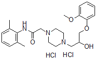 CAS 登录号：110445-25-5， N-(2,6-二甲基苯基)-2-[4-[2-羟基-3-(2-甲氧基苯氧基)丙基]哌嗪-1-基]乙酰胺二盐酸盐